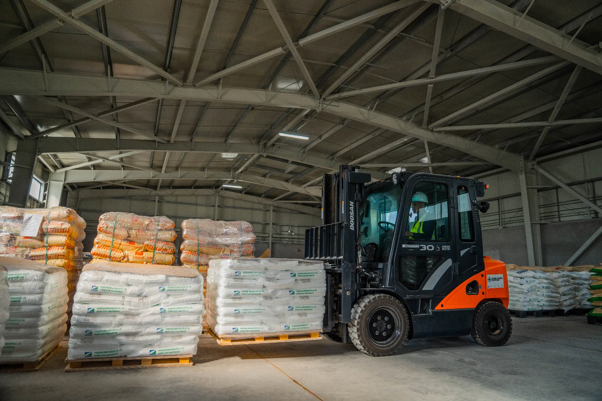 Cargo handling inside a SPARK Logistics warehouse